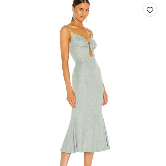 Josette Dress in Metallic Seafoam Revolve - Picture 1 of 5